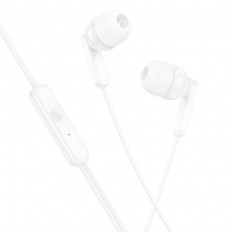 Наушники проводные M121 Bright, внутриканальные,с микрофоном, универсальные, разъем 3.5mm, белые
