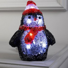 Фигура акрил. "Пингвин" Белый 5037526 Luazon Lighting светодиодная; 15х12х9 см, ААx2 (не в компл.)