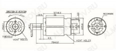 Мотор RS-555PH-2670 12V 9.0-15.0V, 0.83A, 10.0W, 3800 rpm
