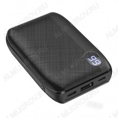 Аккумулятор внешний 10000mAh J53 дисплей, черный