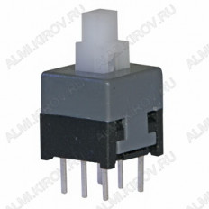 Кнопка PS-850L (с фикс.) 8.5x8.5x14mm; 0.1A/30VDC; 6pin