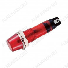 Лампа индикаторная 220V 7mm красный RWE-101 (N-283-R) 220VAC; d=7.2mm