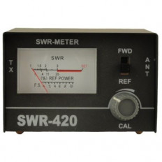 КСВ-метр SWR-420 (27МГц) No name Измерение КСВ; Част. импеданс 24-30МГц; погрешность 5%; макс.проходн. мощность 100Вт.