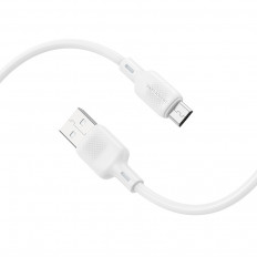Кабель USB-microUSB, 1.0м, для зарядки и передачи данных, белый, BX113 Lenny