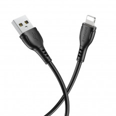Кабель USB-Lightning, 1.0м, для зарядки и передачи данных, чёрный, (BX51Triumph) BOROFONE 2.4A, ПВХ (PVC), ...