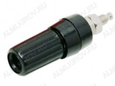 Разъем BANANA гнездо на панель черный (1-656) (0693)