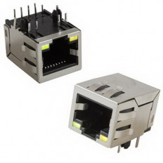 Разъем TJ8-1-8P8 LED (RJ-45) экранированный (2220) Розетка на плату, 8*8