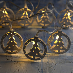 Гирлянда "Нить", 2м, белый теплый, с насад. “Ёлка”, 9143349 Luazon Lighting светодиоды - 10шт, ААх2