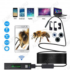 Эндоскоп OT-SME06(ESD-125) с Wi-Fi камерой (Длина зонда 3,5м) ОРБИТА для ОС Андроид и PC.; разрешение видео/фото 1600х1200; увеличение; угол обзора камеры 70гр.; LED подсветка