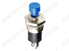 Кнопка RWD-301 OFF-(ON) синяя, без фиксации d=7.2mm; 0.5A/250VAC; 2pin