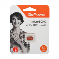 Карта MicroSDXC 64Gb (Class 10) 100Mb/s GoPower