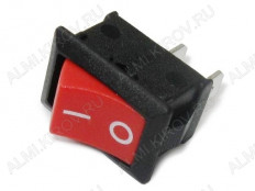 Сетевой выключатель RWB-201 (KCD1-101) ON-OFF красный с фиксацией 19,2*13,0mm; 6A/250V; 2 pin