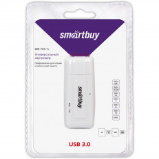 Card Reader SBR-705-W белый Smartbuy USB3.0; поддержка SDHC, microSD, microSDHC
