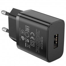 Сетевое зарядное устройство с выходом USB, 2.1A,черное BA52A BOROFONE Uвх=100-240VAC; Uвых=DC5V/2.1A