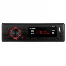 Автомагнитола FP-306 red с BT SKYLOR MP3; 4x40Вт, FM1/2/3 MW1/2 87,5-108МГц, BT, USB/SD/AUX, DC12В, монохромный дисплей, фиксированная передняя панель