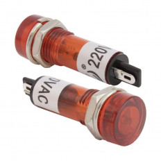 Лампа индикаторная 220V 10mm красный N-805-R