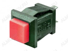 Кнопка RWD-316 (PBS-15B) OFF-(ON) красная, без фиксации 11x13mm; 1A/250VAC; 2pin