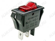 Сетевой выключатель RWB-413 (SC-788) ON-OFF красный с фиксацией с подсветкой 27,9*13,5mm; 15A/250V; 3 pin; для сетевого фильтра