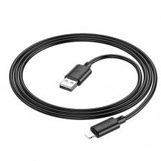 Кабель USB-Lightning, 1.0м, для зарядки и передачи данных, чёрный, (X88 Gratified) HOCO 2.4A, ПВХ (PVC), ...