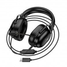Наушники W113 Dynamic USB7.1 для геймеров и любителей качественного звука, проводные с микр., накладные,черные