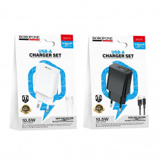 Сетевое зарядное устройство с выходом USB, 2.1А, черный, BAS71A Source, с кабелем USB-microUSB;