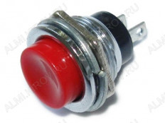 Кнопка PBS-26B (RWD-306) OFF-(ON) красная, без фиксации d=16mm; 1A/250VAC; 2pin