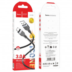 Кабель USB-Type-C, 2.0м, для зарядки и передачи данных, черный, X109 Energy
