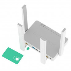 Wi-Fi Маршрутизатор Keenetic Explorer 4G (KN-4910) с 4G-модемом KEENETIC Слот для Nano SIM, встроенный 3G/4G-модем, 2 съемные 4G-антенны, 2 внешние антенны Wi-Fi (5дБ), порт USB 2.0, 4 разъема RJ-45 x 100 Мбит/с, двухдиапазонный Mesh Wi-Fi AC1300, 1300...