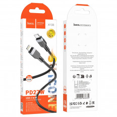 Кабель Type-C-Lightning, 3.0м, X109 Energy, для зарядки и передачи данных, черный,