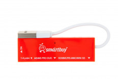 Card Reader SBR-717-R красный Smartbuy USB2.0; поддержка: microSD, MiniSD, SD, XD, MMC, MS, M2 универсальный