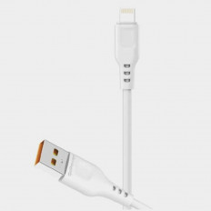 Кабель USB-Lightning, 1.0м, для зарядки и передачи данных, белый, (GP01L) GoPower 2.4A, ПВХ (PVC), ...