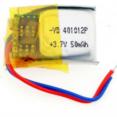 Аккумулятор LP401012-PCB-LD (3.7V; 50mAh) МБ Li-Pol; 4.0*10*12мм (цена за 1 аккумуля