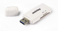 Card Reader SBR-705-W белый Smartbuy USB3.0; поддержка SDHC, microSD, microSDHC