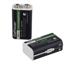 Аккумулятор 6F22/F8 500mAh с разъемом Type-C