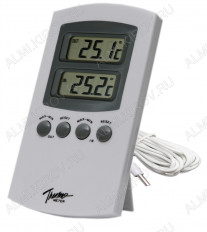 Термометр цифровой TM968 Измерение наружной и внутренней температуры, 2 дисплея, память MAX-MIN;