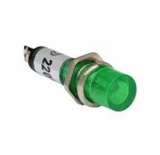 Лампа индикаторная 220V 7mm зеленый N-814-G (RWE-101)