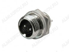 Купить Разъем GX12M-2B 2pin штекер на корпус (642) по цене 80 рублей в ...