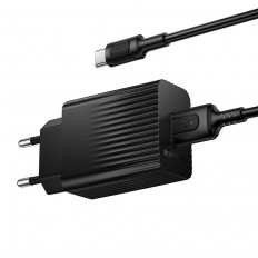 Сетевое зарядное устройство с выходом 1*USB, 3.0А, черный, BAS72A Source;QC3.0, с кабелем USB-Type-C BOROFONE QC3.0; Uвх=100-240VAC; Uвых=DC5V/3.0A,DC9V/2.0A; 18W (QC/FCP/AFC); уп.20/120шт