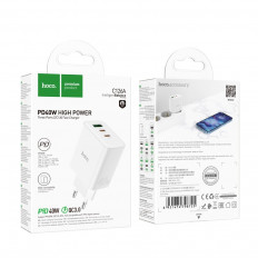 Сетевое зарядное устройство с вых.USB,2*Type-C,3.0A,белый C126A Pure