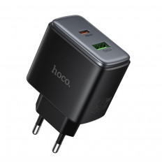 Сетевое зарядное устройство с выходами USB, Type-C, 3.0A, 45W GaN, черный, C158A Upgrade