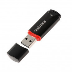 Карта Flash USB 4 Gb (Crown Black) SMART BUY с колпачком; USB 2.0
