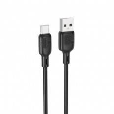 Кабель USB-Type-C, 1.0м, для зарядки и передачи данных, черный, BX113 Lenny Silicone BOROFONE 3.0A, силикон, ...