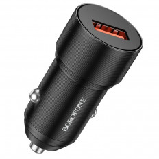 Автомобильное зарядное устройство с выходом USB, 3A, черный, QC3.0 BZ19A Wisdom BOROFONE Uвх=12-24V, Uвых=DC5V/3A, 18W