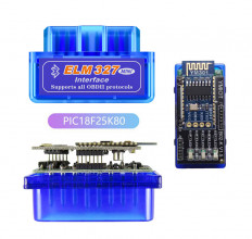 KIT K-line адаптер Bluetooth v1.5 TS-CAA69 (универсальный автосканер OBDII) No name чип PIC18F25K80 (2 платы); для диагностики автомобилей, поддержка SAE J1850 PWM, SAE J1850 VPW, ISO 9141-2, ISO14230-4 KWP, ISO15765-4 CAN