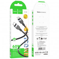 Кабель Type-C-Type-C, 3.0м, X109 Energy, для зарядки и передачи данных, черный,