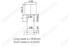 Предохранитель 2А цилиндрический RADIAL 37212000411 LITTELFUSE 250VAC; d=8.5мм h=8мм; медленный