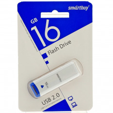 Карта Flash USB 16 Gb (Easy White) SMART BUY с колпачком; USB 2.0