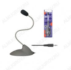 Микрофон настольный MIC-111 DEFENDER 20-13000 Гц; сопротивление 2,2 кОм; чувствительность 54 дБ; гибкое основание; штекер 3,5 мм.