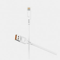 Кабель USB-Lightning, 1.0м, для зарядки и передачи данных, белый, (D01L) DENMEN 2.4A, пластик, ...