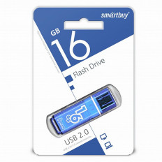 Карта Flash USB 16 Gb (Glossy Blue) SMART BUY с колпачком; USB 2.0
